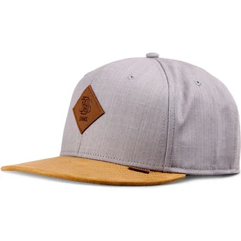Καπέλο γκρι και καφέ snapback Linen 2015 από Djinns