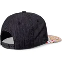 sort-og-multifarvet-flat-cap-snapback-til-dreng-lucky-cat-linen-rev-fra-djinns