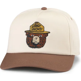 Petten gebogen bruin snapback Smokey Bear Roscoe van American Needle