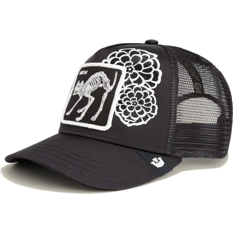 svart-trucker-keps-katt-dia-de-michi-dia-de-los-muertos-the-farm-fran-goorin-bros