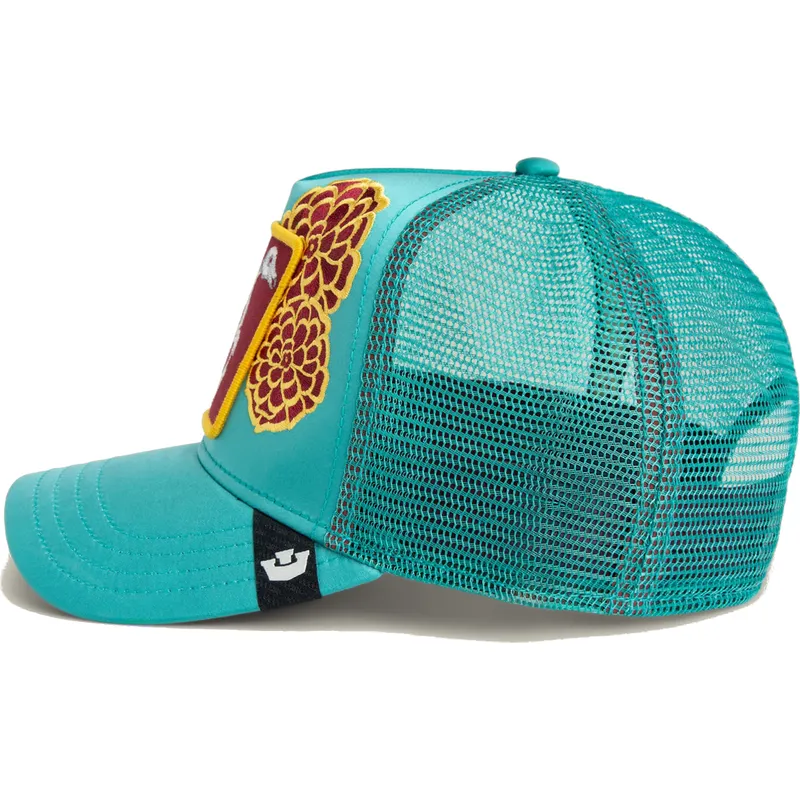 truckerkeps-bla-flamingo-dia-de-pancho-dia-de-los-muertos-the-farm-fran-goorin-bros