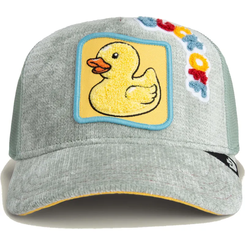trucker-kasket-gra-og-gul-and-duck-off-ducking-autocorrect-happy-thoughts-the-farm-fra-goorin-bros