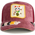 petten-gebogen-rood-snapback-gato-lucky-maneki-neko-happy-thoughts-the-farm-the-farm-van-goorin-bros