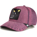 rote-gebogene-denim-snapback-cap-katze-menace-rail-bird-the-showdown-the-farm-von-goorin-bros