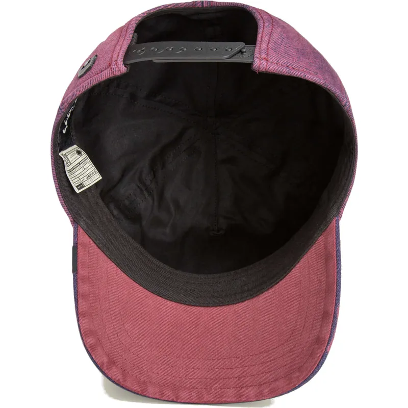 cappellino-visiera-curva-rosso-denim-snapback-gatto-menace-rail-bird-the-showdown-the-farm-di-goorin-bros