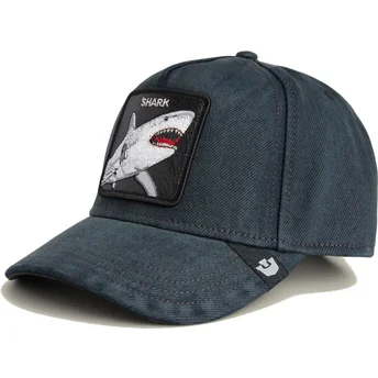 Petten gebogen zwart snapback denim tiburón Smurf The Showdown The Farm The Farm van Goorin Bros.