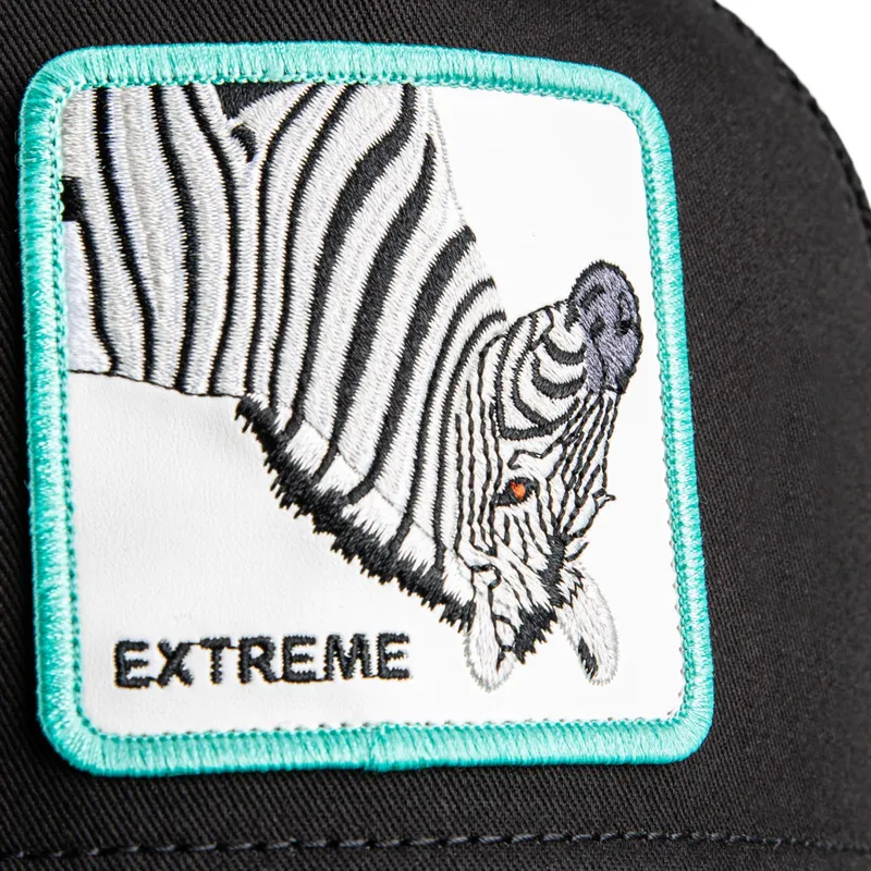 trucker-kasket-sort-og-bla-zebra-extreme-arbez-flip-side-2-the-farm-fra-goorin-bros