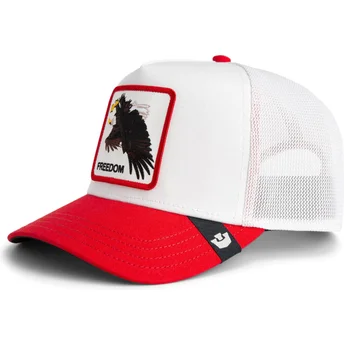 Gorra trucker blanca y roja águila Freedom Elgae Flip Side 2 The Farm de Goorin Bros.