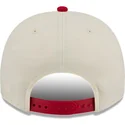 bezowo-czerwona-zakrzywiona-czapka-snapback-9fifty-a-frame-precurved-hardwood-classics-atlanta-hawks-nba-new-era