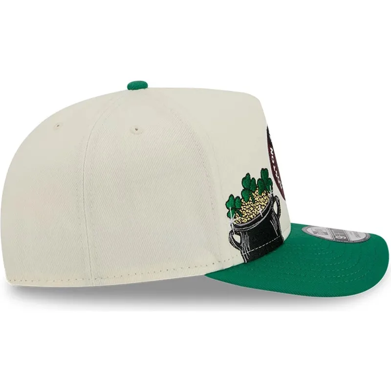 beige-og-gron-buet-kasket-snapback-9fifty-a-frame-precurved-hardwood-classics-fra-boston-celtics-nba-fra-new-era