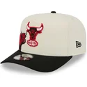 beige-og-sort-buet-snapback-9fifty-a-frame-precurved-hardwood-classics-chicago-bulls-nba-kasket-fra-new-era