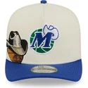 beige-blaue-snapback-kappe-9fifty-a-frame-precurved-hardwood-classics-der-dallas-mavericks-nba-von-new-era