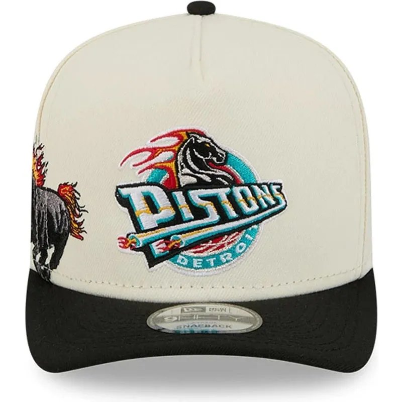 casquette-courbee-beige-et-noire-snapback-9fifty-a-frame-precurved-hardwood-classics-detroit-pistons-nba-new-era