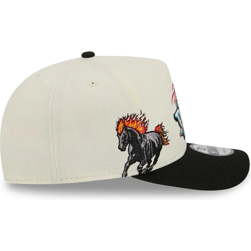 beige-og-sort-buet-kasket-snapback-9fifty-a-frame-precurved-hardwood-classics-fra-detroit-pistons-nba-fra-new-era