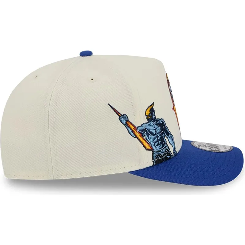 beige-och-bla-bojd-keps-snapback-9fifty-a-frame-precurved-hardwood-classics-fran-golden-state-warriors-nba-av-new-era