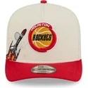 beige-og-rod-buet-kasket-snapback-9fifty-a-frame-precurved-hardwood-classics-fra-houston-rockets-nba-fra-new-era