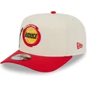 casquette-courbee-beige-et-rouge-snapback-9fifty-a-frame-precurved-hardwood-classics-houston-rockets-nba-new-era