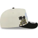 bezowo-czarna-zakrzywiona-czapka-snapback-9fifty-a-frame-precurved-hardwood-classics-los-angeles-lakers-nba-new-era