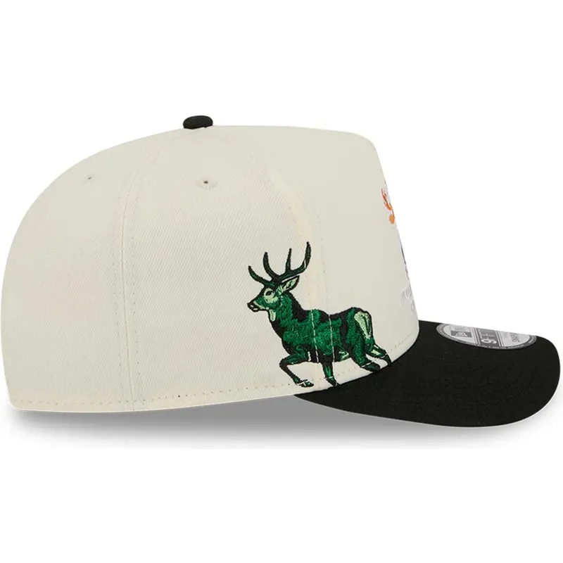 petten-gebogen-zwart-snapback-9fifty-a-frame-precurved-hardwood-classics-van-milwaukee-bucks-nba-van-new-era