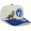buet-beige-og-bla-snapback-kasket-9fifty-a-frame-precurved-hardwood-classics-fra-minnesota-timberwolves-nba-fra-new-era