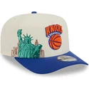 petten-gebogen-blauw-snapback-9fifty-a-frame-precurved-hardwood-classics-van-new-york-knicks-nba-van-new-era