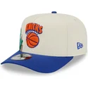 petten-gebogen-blauw-snapback-9fifty-a-frame-precurved-hardwood-classics-van-new-york-knicks-nba-van-new-era