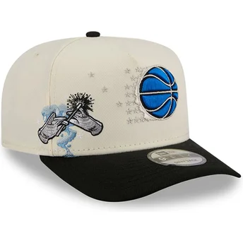 Cappellino beige e nero snapback 9FIFTY A Frame Precurved Hardwood Classics degli Orlando Magic NBA di New Era