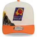 beige-orangefarbene-snapback-kappe-mit-gebogenem-schirm-9fifty-a-frame-precurved-hardwood-classics-der-phoenix-suns-nba-von-new-