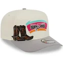 new-era-curved-brim-9fifty-a-frame-precurved-hardwood-classics-san-antonio-spurs-nba-beige-and-grey-snapback-cap