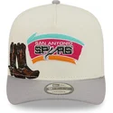 beige-och-gra-snapbackkeps-9fifty-a-frame-precurved-hardwood-classics-fran-san-antonio-spurs-nba-av-new-era