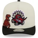 cappellino-visiera-curva-beige-e-nero-snapback-9fifty-a-frame-precurved-hardwood-classics-di-toronto-raptors-nba-di-new-era