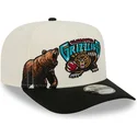 beige-und-schwarze-snapback-kappe-9fifty-a-frame-precurved-hardwood-classics-der-vancouver-grizzlies-nba-von-new-era
