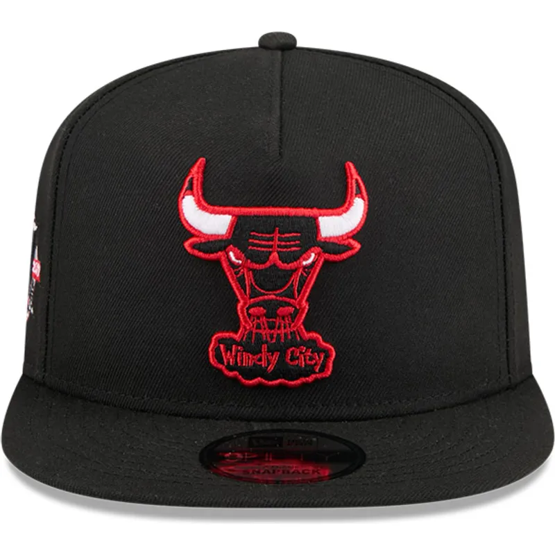 casquette-plate-noire-snapback-9fifty-a-frame-hardwood-classics-chicago-bulls-nba-new-era