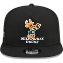 petten-plat-zwart-snapback-9fifty-a-frame-hardwood-classics-van-milwaukee-bucks-nba-van-new-era