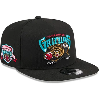 New Era Flat Brim 9FIFTY A Frame Hardwood Classics Vancouver Grizzlies NBA Black Snapback Cap