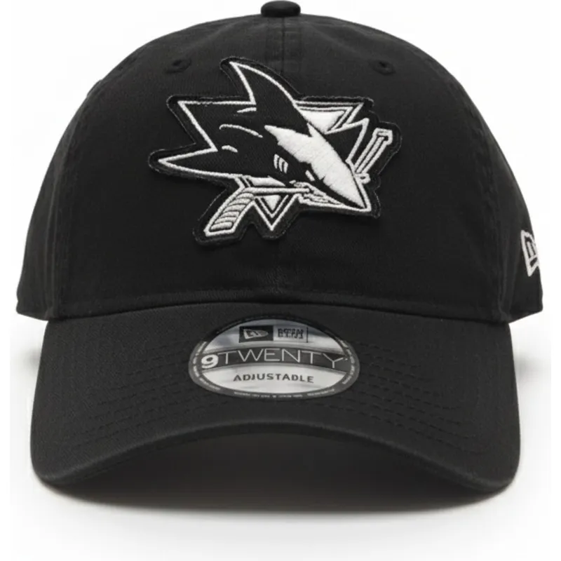 regulowana-czarna-czapka-z-zakrzywionym-daszkiem-9twenty-stamp-san-jose-sharks-nhl-od-new-era