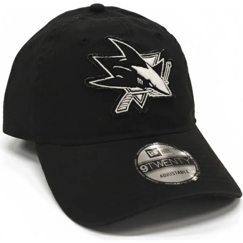 casquette-courbee-noire-ajustable-9twenty-stamp-san-jose-sharks-nhl-new-era