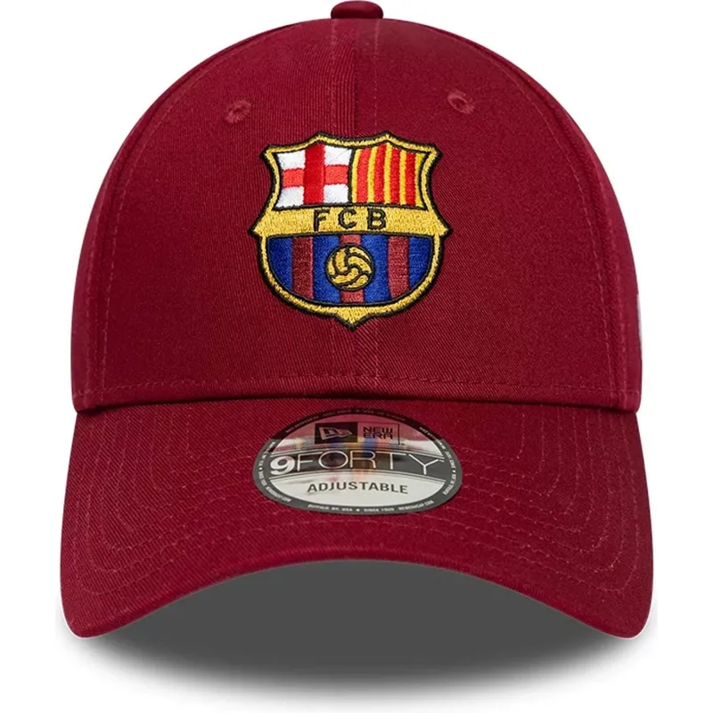 cappellino-curvo-rosso-regolabile-fc-barcelona-laliga-9forty-core-di-new-era