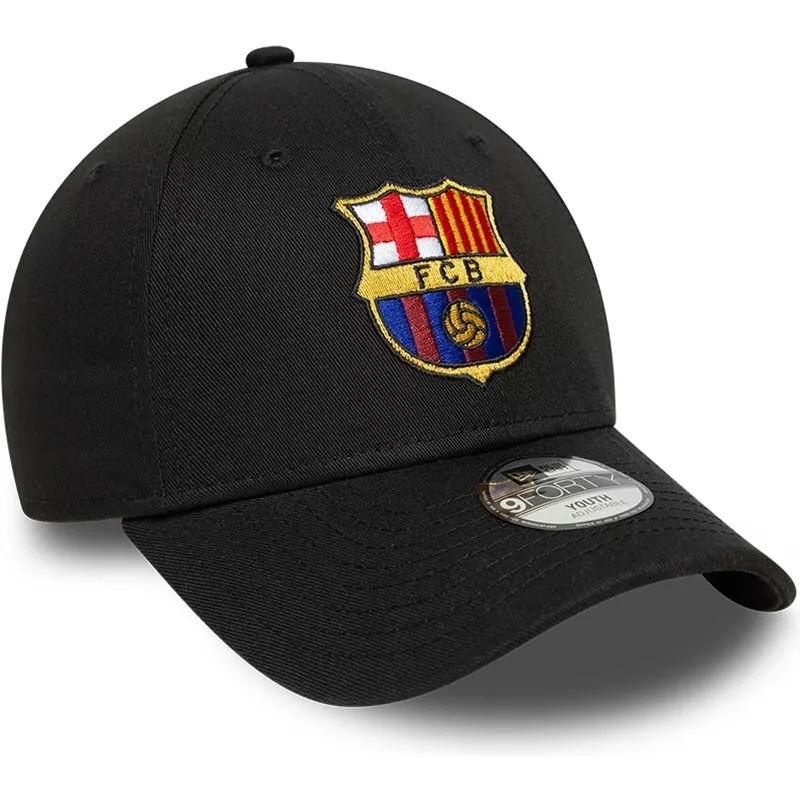 cappellino-curvo-nero-regolabile-per-bambino-del-fc-barcelona-laliga-9forty-core-di-new-era