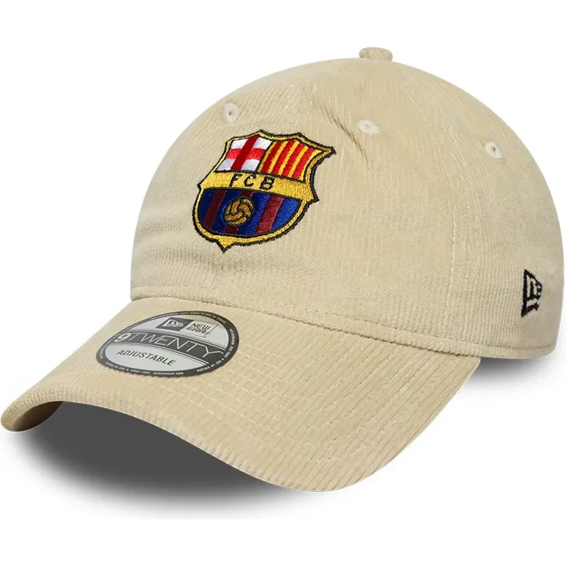 beige-justerbar-buet-kasket-fra-fc-barcelona-laliga-9twenty-cord-fra-new-era