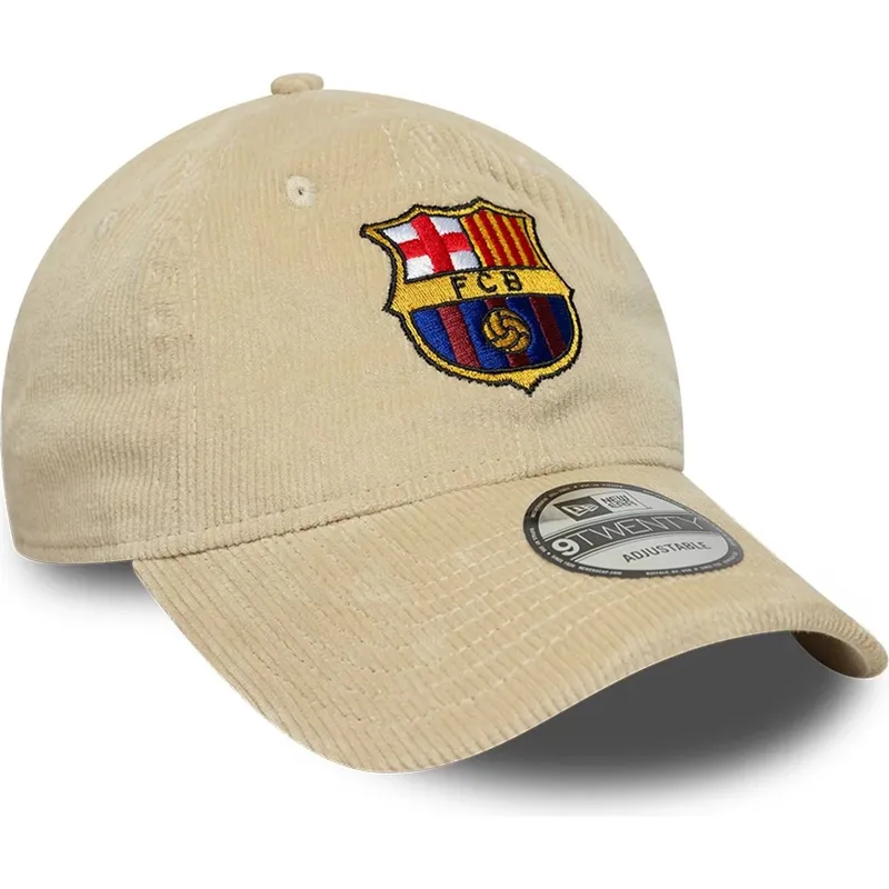 cappello-curvo-beige-regolabile-fc-barcelona-laliga-9twenty-cord-di-new-era