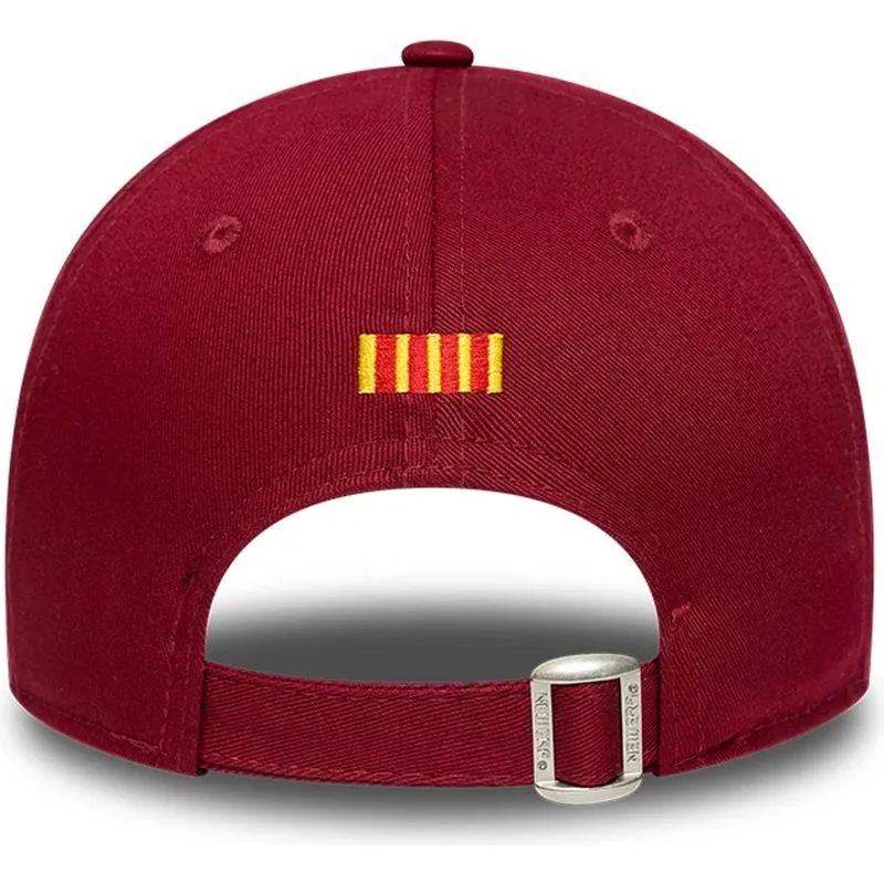 petten-gebogen-rood-snapback-voor-kinderen-9forty-ajustable-van-fc-barcelona-laliga-van-new-era