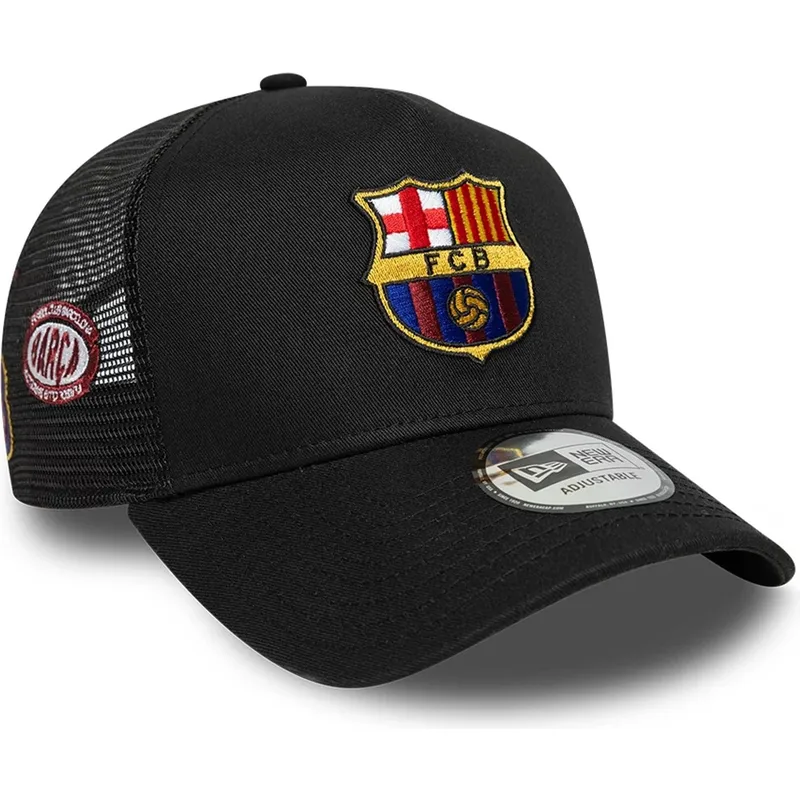 petten-gebogen-zwart-snapback-a-frame-trucker-van-fc-barcelona-laliga-van-new-era