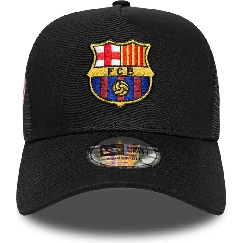 petten-gebogen-zwart-snapback-a-frame-trucker-van-fc-barcelona-laliga-van-new-era