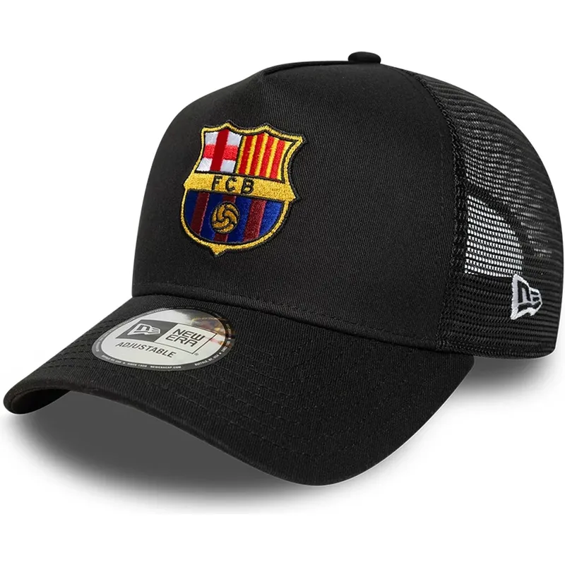 petten-gebogen-zwart-snapback-a-frame-trucker-van-fc-barcelona-laliga-van-new-era