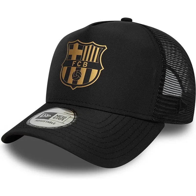 petten-gebogen-zwart-snapback-a-frame-trucker-van-fc-barcelona-laliga-van-new-era