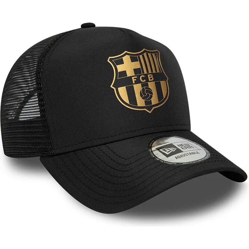 petten-gebogen-zwart-snapback-a-frame-trucker-van-fc-barcelona-laliga-van-new-era
