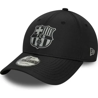 Cappellino curvo nero regolabile del FC Barcelona LALIGA 9FORTY Reflective di New Era