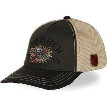 Petten gebogen zwart snapback van Von Dutch