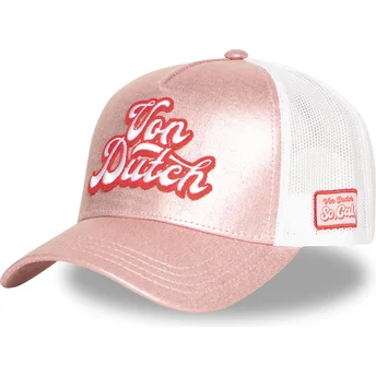 Petten gebogen roze snapback van Von Dutch